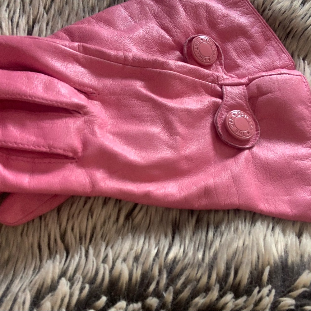 Pink Leather Gloves